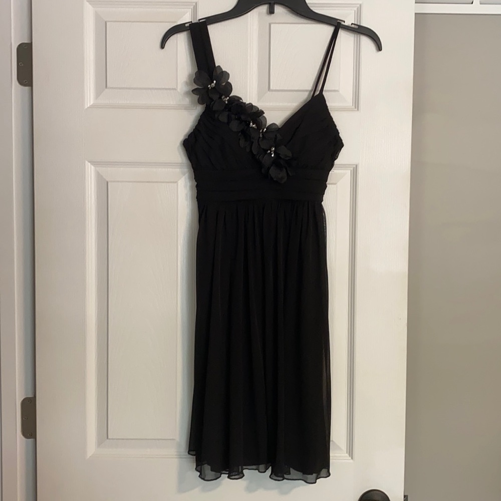 City Studio Floral Little Black Dress